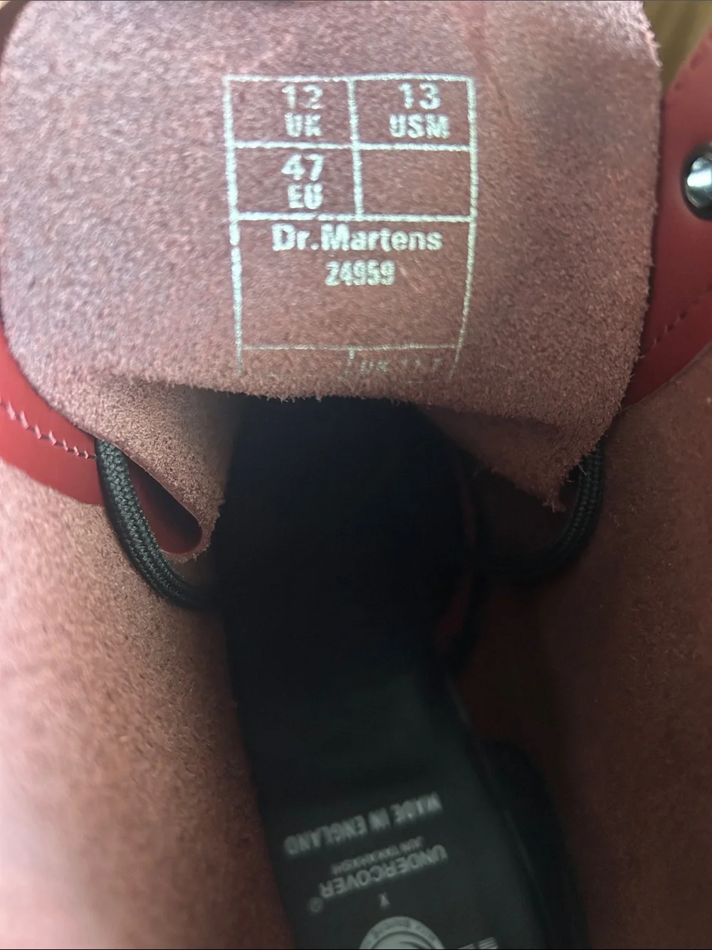 Dr. Martens x Undercover Jun Takahashi Cherry Red Leather Boot with Black Lace